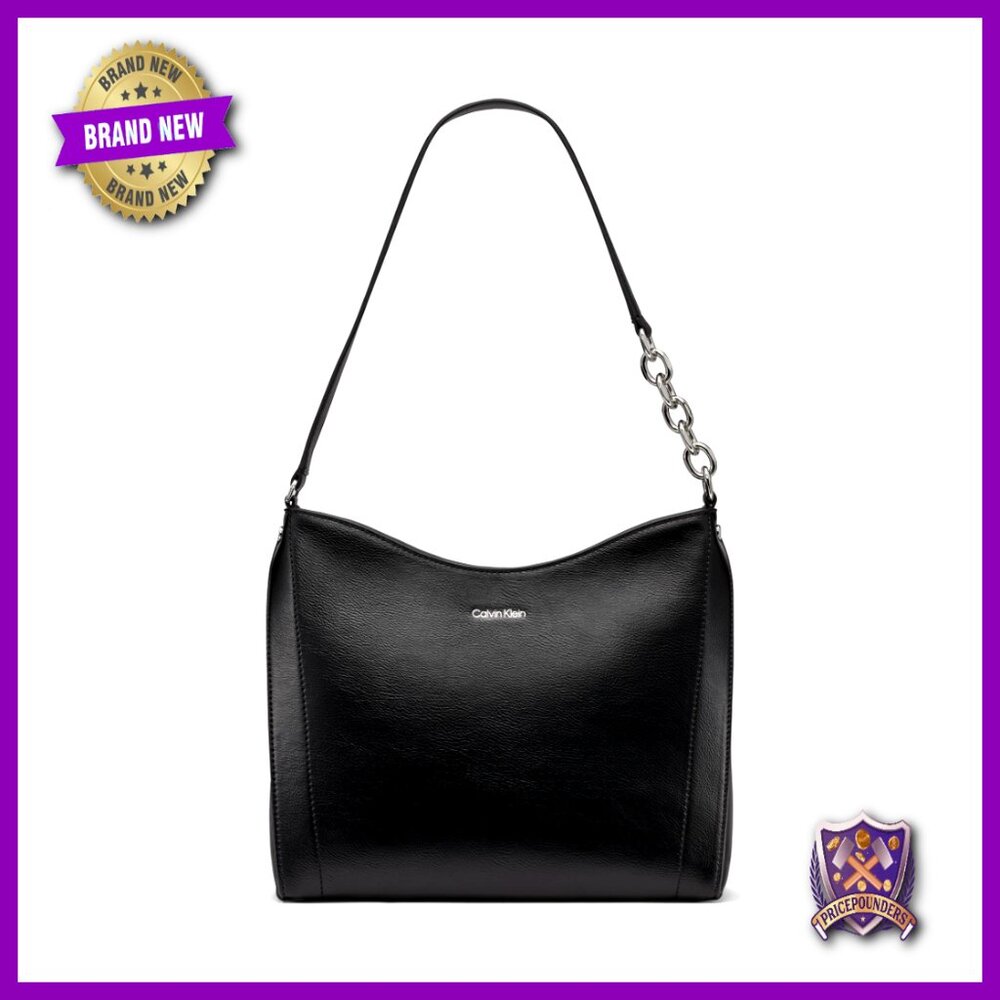 Vegan Leather Hobo Shoulder Bag Chain Strap Minimal Chic Travel Accessory